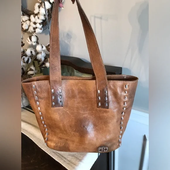 Bed Stu Leather Stevie Tote Shoulder Bag Tan Rustic Retail $255 - Picture 3 of 14